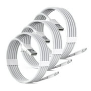 3 Pack i-Phone Charger ,USB Fast Charger Cable, Apple Charger for i-Phone, 6FT Charging Cord Compatible with iPhone, iPad, iPod, White