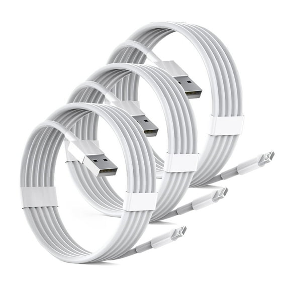 3 Pack i-Phone Charger ,USB Fast Charger Cable, Apple Charger for i-Phone, 6FT Charging Cord Compatible with iPhone, iPad, iPod, White