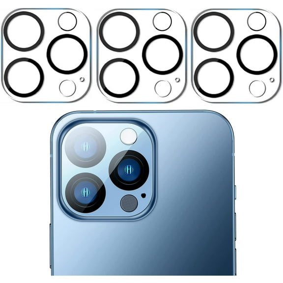 3 Pack for iPhone 13 Pro Max 6.7 Inch/iPhone 13 Pro 6.1 Inch Camera Lens Tempered Glass Protector, Ultra HD Clear 9H Hardness Anti-Scrach Cover (Case Friendly)