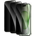 thumbnail image 1 of 3 Pack for iPhone 15 Plus Privacy Screen Protector, 9H Anti Spy Dark Tempered Glass Screen Protector for iPhone 15 Plus, Easy Installation, Bubble Free, 1 of 7