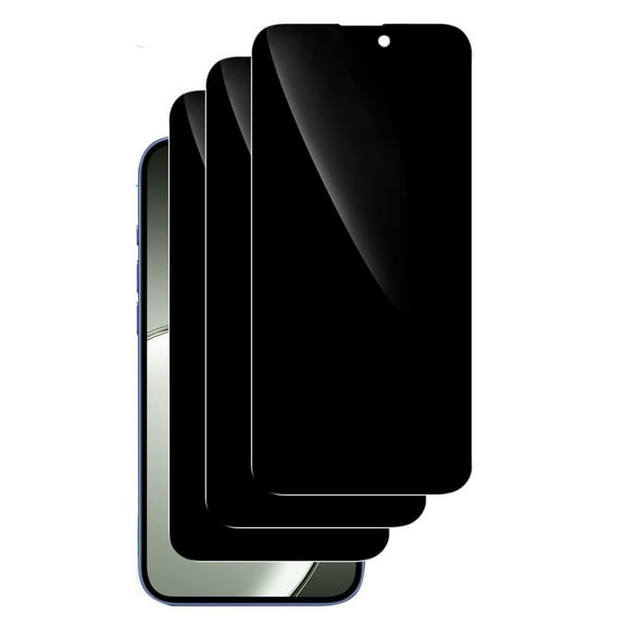 3 Pack for iPhone 15 Plus Privacy Screen Protector, Anti Spy Tempered Glass Film 9H Hardness, Shatterproof Scratch Resistant for iPhone 15 Plus, Case Friendly, Black