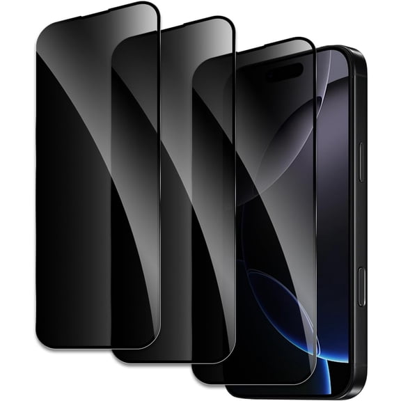 3 Pack for iPhone 16 Pro Max Privacy Screen Protector, 9H Anti Spy Dark Tempered Glass Screen Protector for iPhone 16 Pro Max, Easy Installation, Bubble Free