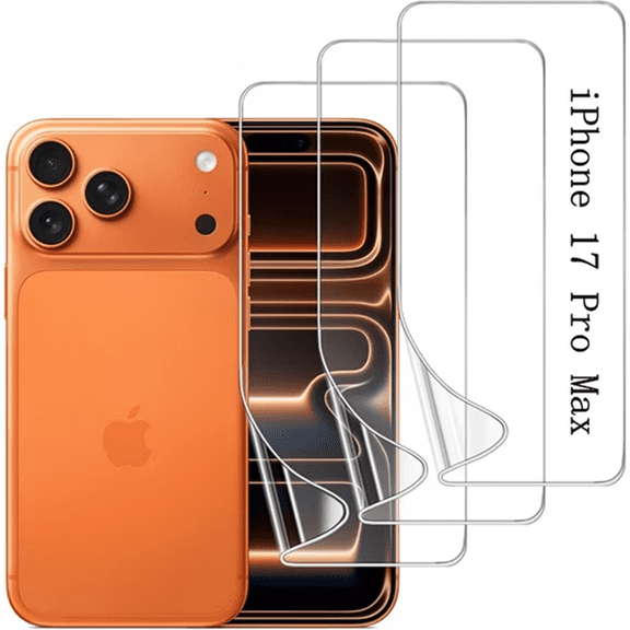 3 Pack iPhone 17 Pro Max TPU Screen Protector, Self-Healing HD Clear Soft Flexible Hydrogel Film Compatible for iPhone 17 Pro Max 6.9" - Scratch-Resistant, Easy to Install, Easy Installation