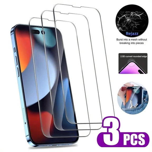 3 Pack ( iPhone 7 Plus ) Tempered Glass Screen Protector Clear, High Definition Transparency, Scratch Resistant, Shatterproof, Smooth Touch Experience, Full Coverage Shield