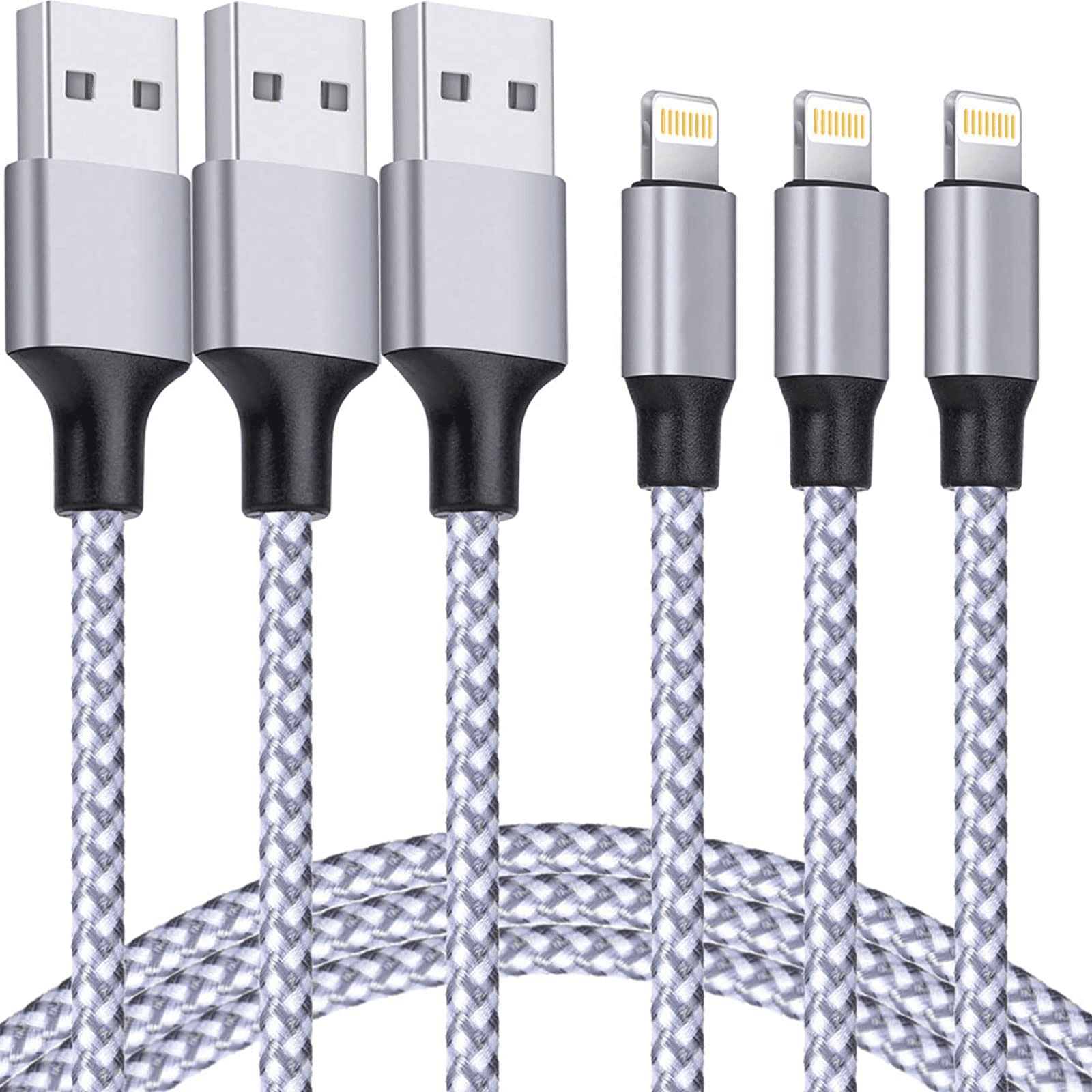 3 Pack iPhone Charger Cable, 6FT iPhone Fast Charger, Apple MFi