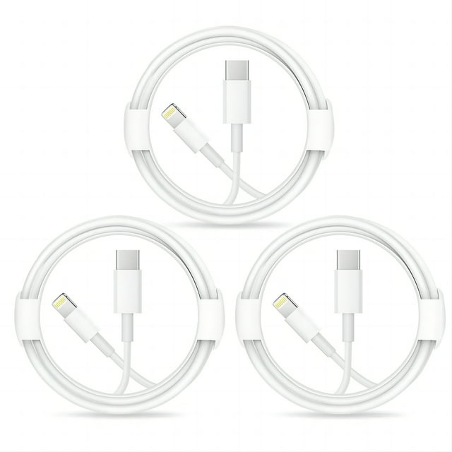 3Pack iPhone Fast Charger Lightning CableUSBC to Lightning Cable