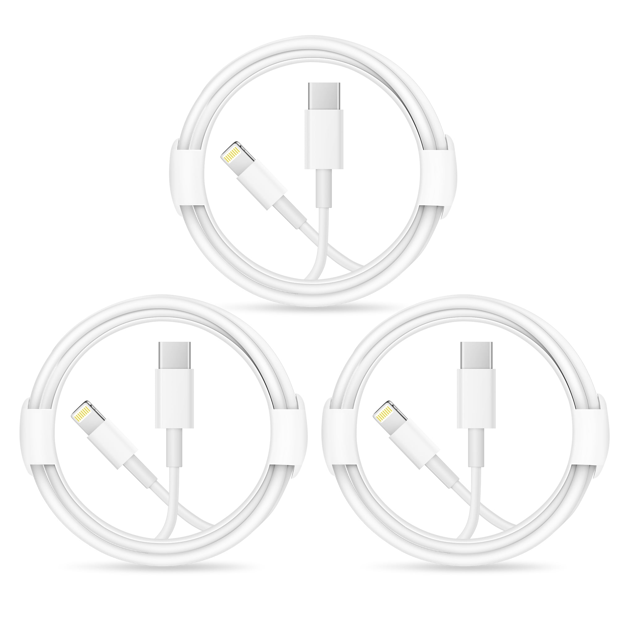 3Pack iPhone Fast Charger Lightning CableUSBC to Lightning Cable