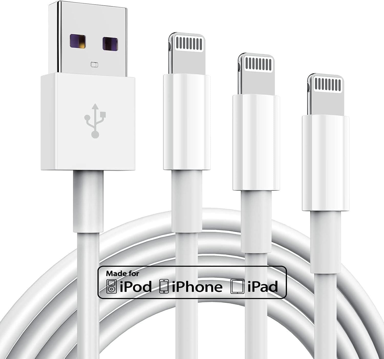 3-Pack iPhone Fast Charger Lightning Cable USB-C to Lightning Charging Cord Apple MFi Certified 6Ft Fast Charging Compatible with iPhone 14/14 Plus/14 Pro/14 Pro Max/13/13pro/12/12 Pro Max/11/iPad