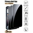 thumbnail image 1 of 3-Pack iPhone Privacy Tempered Glass Screen Protector，Anti-Spy Tech - Blocks side views for privacy，9H Hardness - Anti-scratch & shatterproof，Ultra HD Clear - Maintains original display quality，Full C, 1 of 6