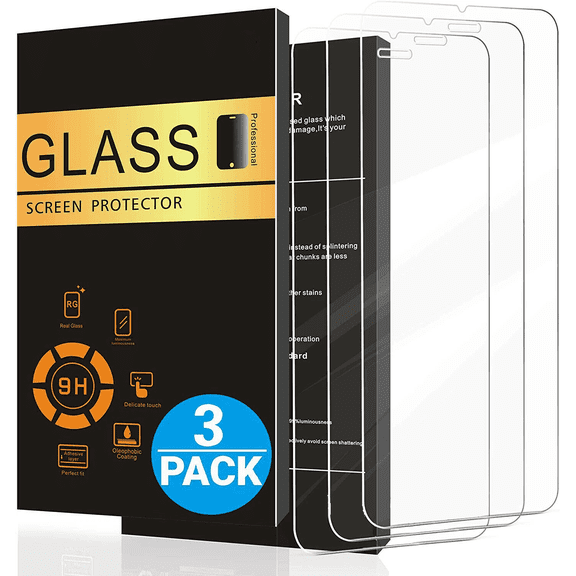 3-Pack for ( iPhone X ) Premium Tempered Glass Screen Protector, Ultra Clear HD, 9H Hardness, Scratch Resistant, Bubble-Free, Fingerprint Resistant, Full Coverage