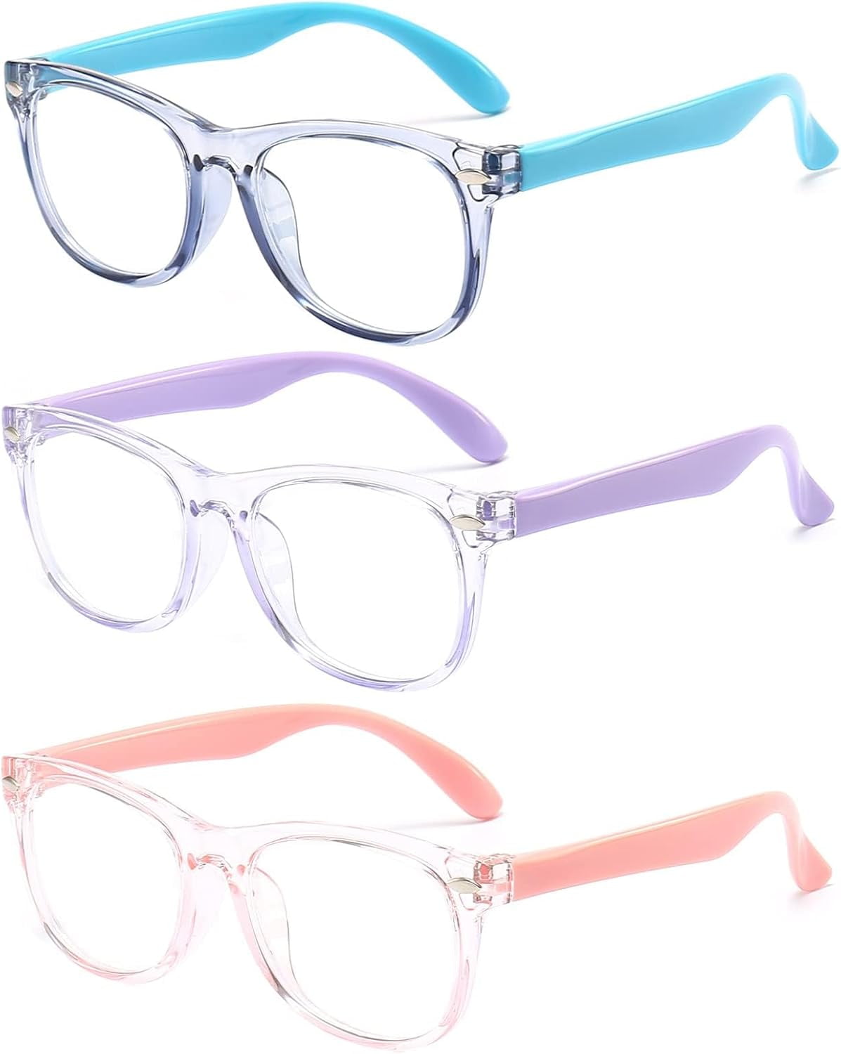 3 Pack kids Blue Light Blocking Glasses for girls boys Computer Blue ... - Blue Light Filtering Smart Glasses For Kids