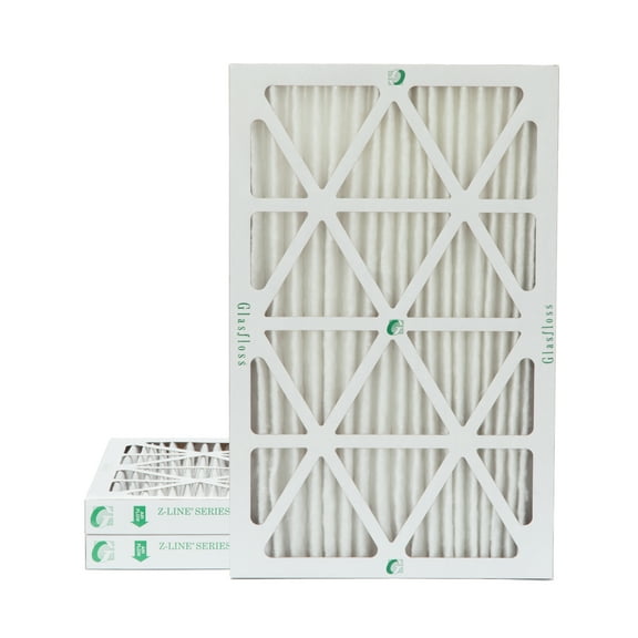 3 Pack of 10x20x2 MERV 10 Pleated 2" Inch Air Filters by Glasfloss. Actual Size: 9-1/2 x 19-1/2 x 1-3/4