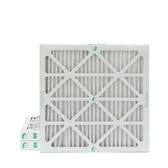 3 Pack of 20x20x2 MERV 10 Pleated 2" Inch Air Filters by Glasfloss. Actual Size: 19-1/2 x 19-1/2 x 1-3/4