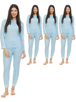 Limei 2Pcs Women's Thermal Underwear Set, Cotton Long Johns Lightweight Top  & Bottom 
