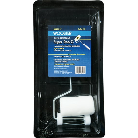 3-Pack of 4” Wooster RR394 Super Doo-Z Trimmer Roller Kit, 3 Piece