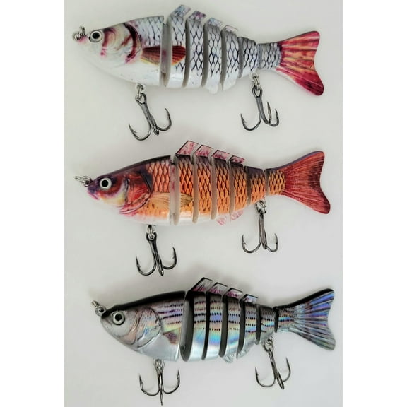 3-Pack of 7-Segment Lifelike Swimbait for Unbeatable Action in Freshwater & Saltwater