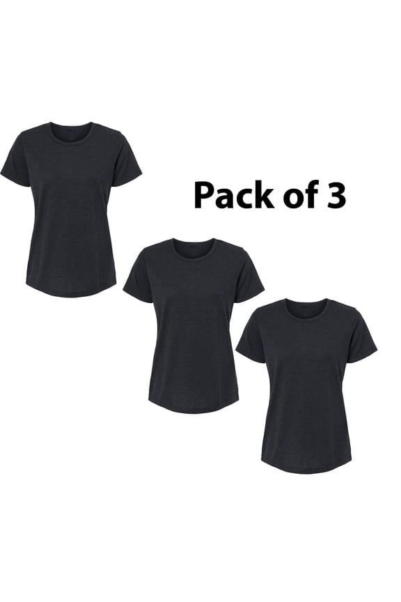 3 Pack of Alternative - Earthleisure Women's Modal Triblend Tee|Color: Black, 4.4 oz, 40/35/25 TENCEL Modal/Cotton/Recycled polyester