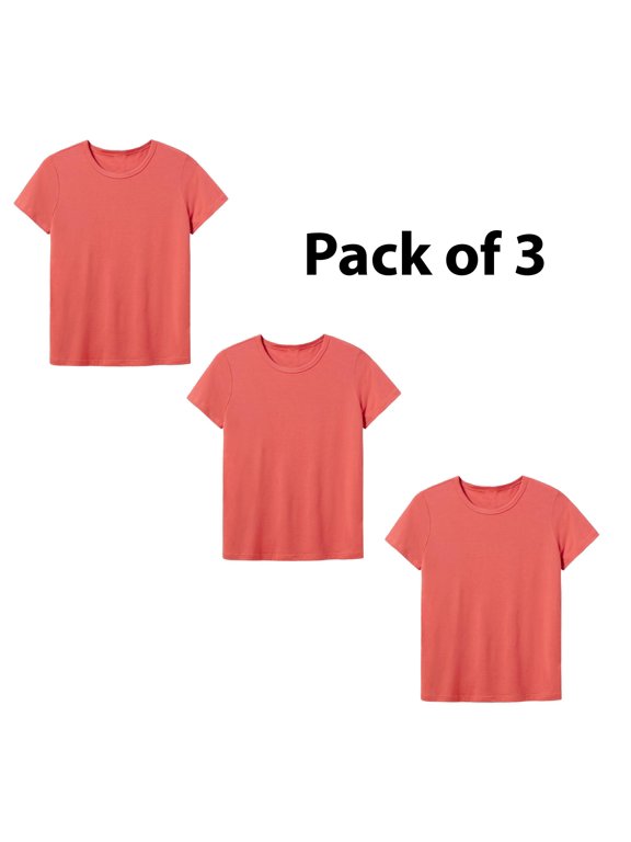 3 Pack of Alternative - Earthleisure Women's Modal Triblend Tee|Color: Faded Red, 4.4 oz, 40/35/25 TENCEL Modal/Cotton/Recycled polyester
