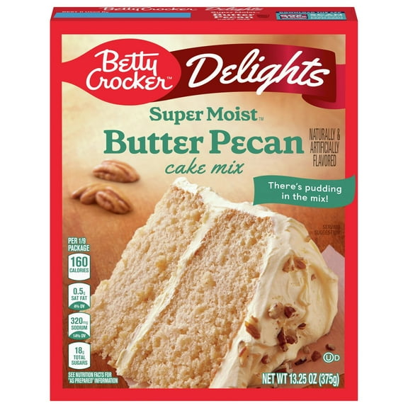 3 Pack of Betty Crocker Super Moist Butter Pecan Cake Mix - 13.25 oz (Packaging Varies)