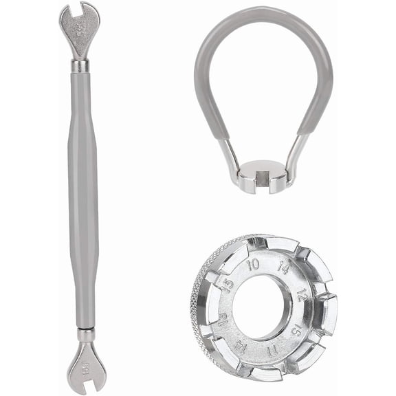 3 Pack of Bike Spoke Wrench Kit, Forged Steel Bike Rim Correct Tool Bicycle Spoke Tool-Grey