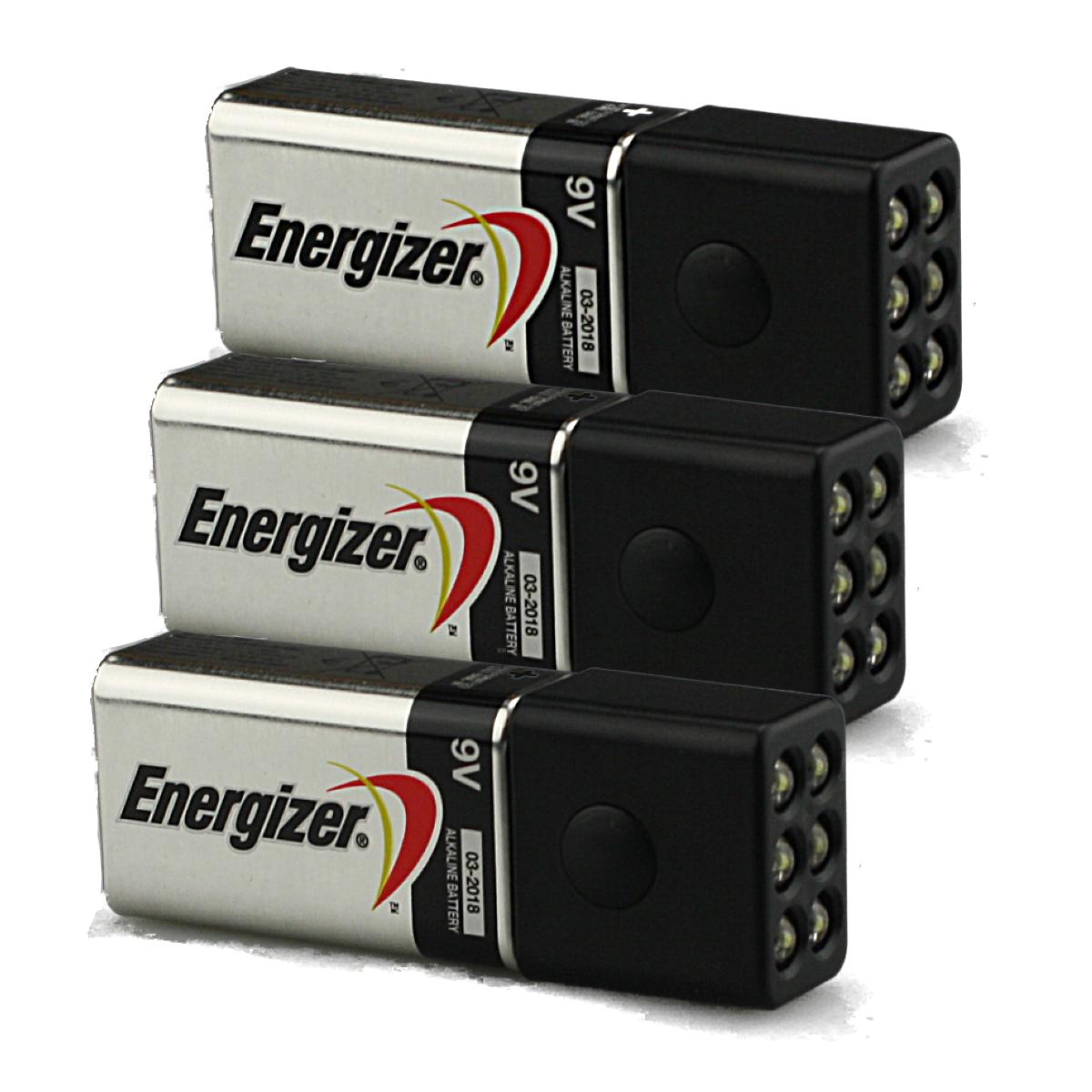 3-Pack of Blocklite 6 LED Mini Flashlights w/Energizer 9 Volt Batteries - image 1 of 2