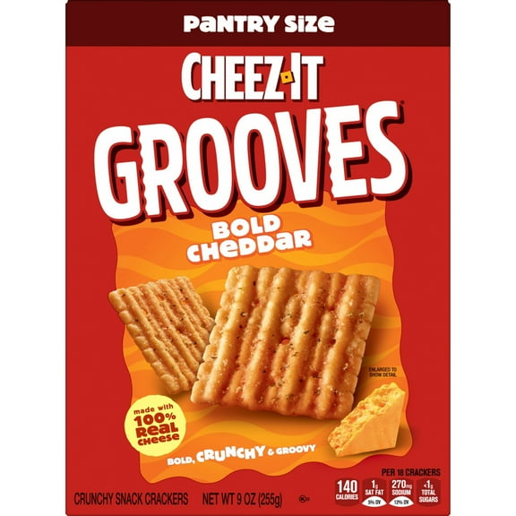 3 Pack of Cheez-It Grooves Bold Cheddar Cheese Crackers - 9 oz (Packaging Varies)