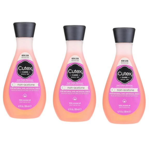 3 Pack of Cutex Non-Acetone Nail Polish Remover - 6.76 oz (Packaging Varies)