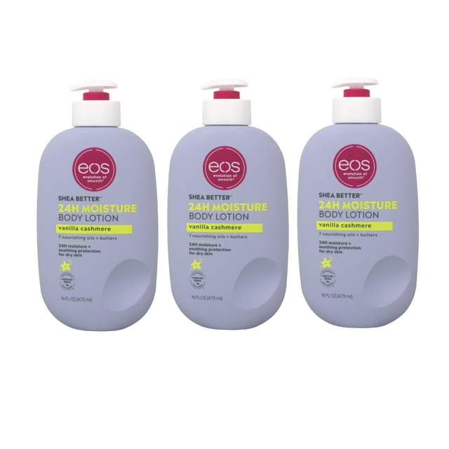 3 Pack of EOS Shea Better Body Lotion, Vanilla Cashmere 16 Ounce
