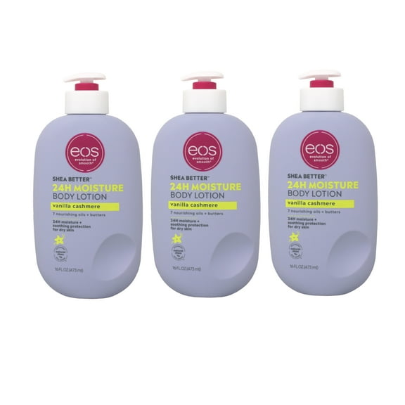 3 Pack of EOS Shea Better Body Lotion, Vanilla Cashmere 16 Ounce
