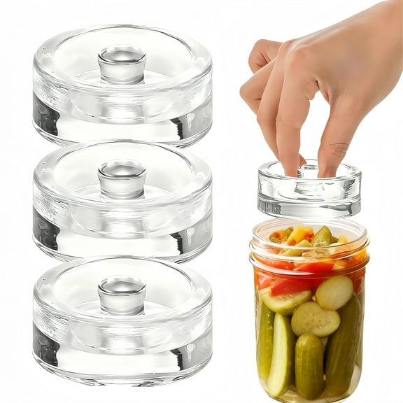 3-Pack of Fermentation Glass Weights with Easy Grip Handle for Wide Mouth Mason Jars