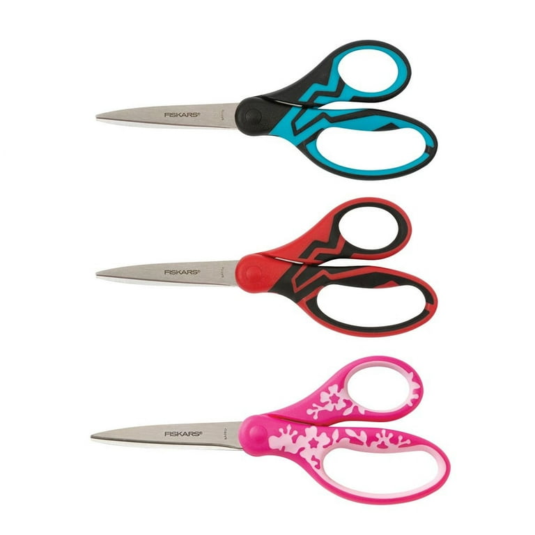 Fiskars Student Scissors - 2.75 Cutting Length - 7 Overall Length -  Straight - Stainless Steel - Pointed Tip - Assorted - 1 Each