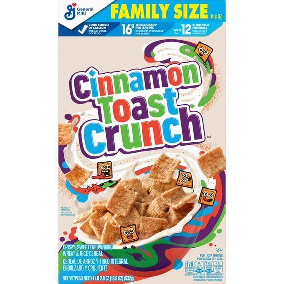 3 Pack of General Mills Cinnamon Toast Crunch Cereal - Family Size - 18.8 oz (Packaging Varies)