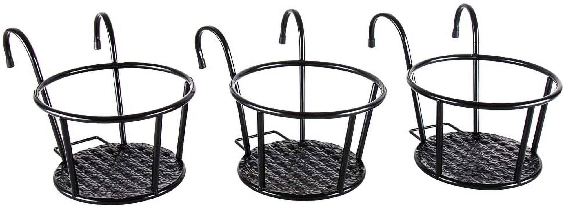 Black Iron 3-Pack Hanging Flower Pot Holders