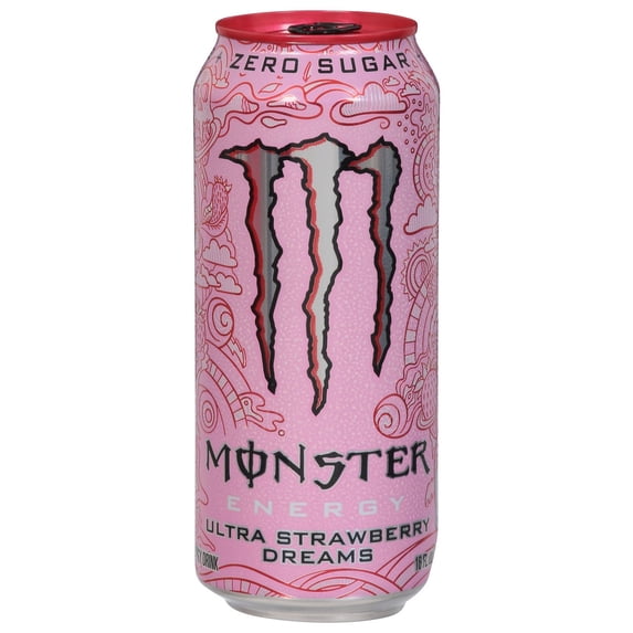 3 Pack of Monster Energy Ultra Strawberry Dreams Zero Sugar Energy Drink - 16 oz (Packaging Varies)
