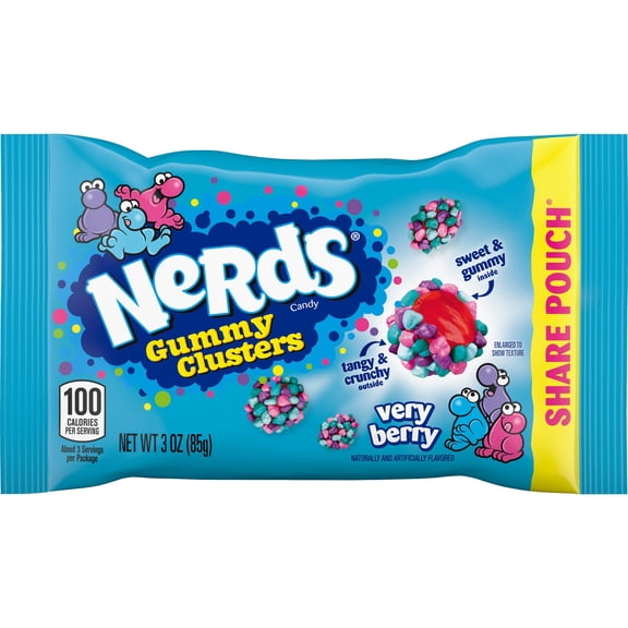 3 Pack of Nerds Very BerryGummy Clusters Candy - Share Size - 3 oz (Packaging Varies)