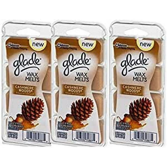 3 Pack of New Johnson Wax Melts Cashmere Woods, 8 Ct.