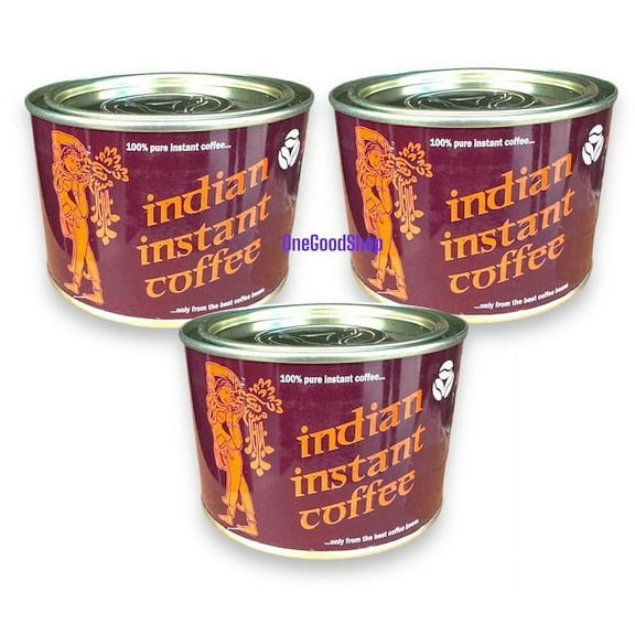 3 Pack of Original Indian Instant Natural Coffee Classic Delight Original Sealed Tin 90g
