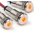 thumbnail image 1 of 3 Pack of PLUG-N-PLAY Instrument Cluster LED Indicator Light Dash Bulbs (Silver Bezel, Amber LED), 1 of 3
