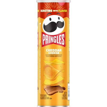 3 Pack of Pringles Cheddar Cheese Potato Crisps Chips - 5.5 oz (Packaging Varies)