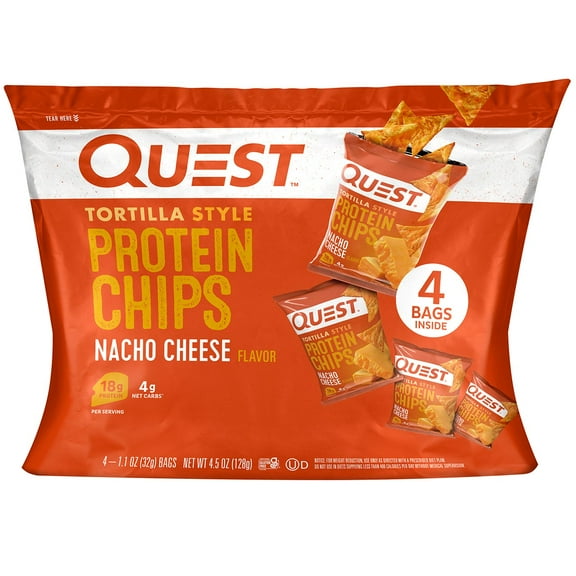 3 Pack of Quest Tortilla-Style 18g Protein Chips Multipack - Nacho Cheese - 4 ct (Packaging Varies)