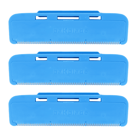 BakBlade 1.0 Back Shaver Refill Cartridges for Men, 3 Extra-Wide Wet & Dry Razor Blades