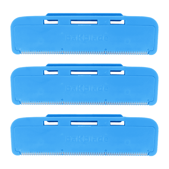BakBlade 1.0 Back Shaver Refill Cartridges for Men, 3 Extra-Wide Wet & Dry Razor Blades
