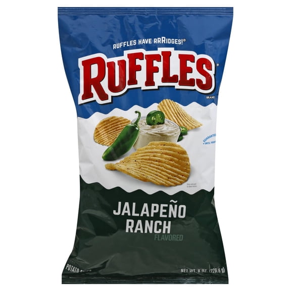 Pack Of 3 Ruffles Jalapeno Ranch Potato Chips, 8 oz (Package May Vary)