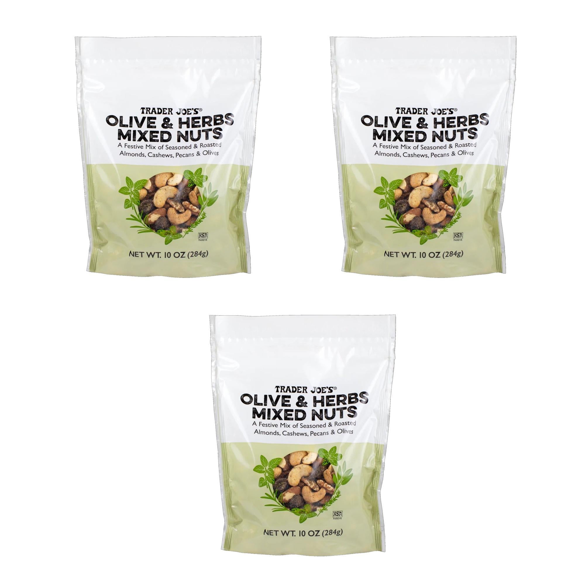 3 Pack of Trader Joe’s Olive & Herbs Mixed Nuts classic products 10
