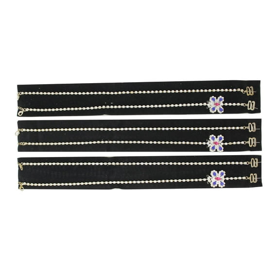 3 Pack of Women's Removable Replacement Rhinestone Bra Straps with Butterfly Rhinestone Detail, Fashionable Bra Straps