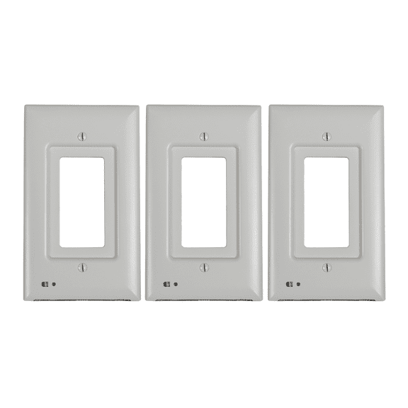 3 Pack of briteOWL Power Failure LED Light Up Outlet Cover, Unaffected by Electrical Outage, Decora White