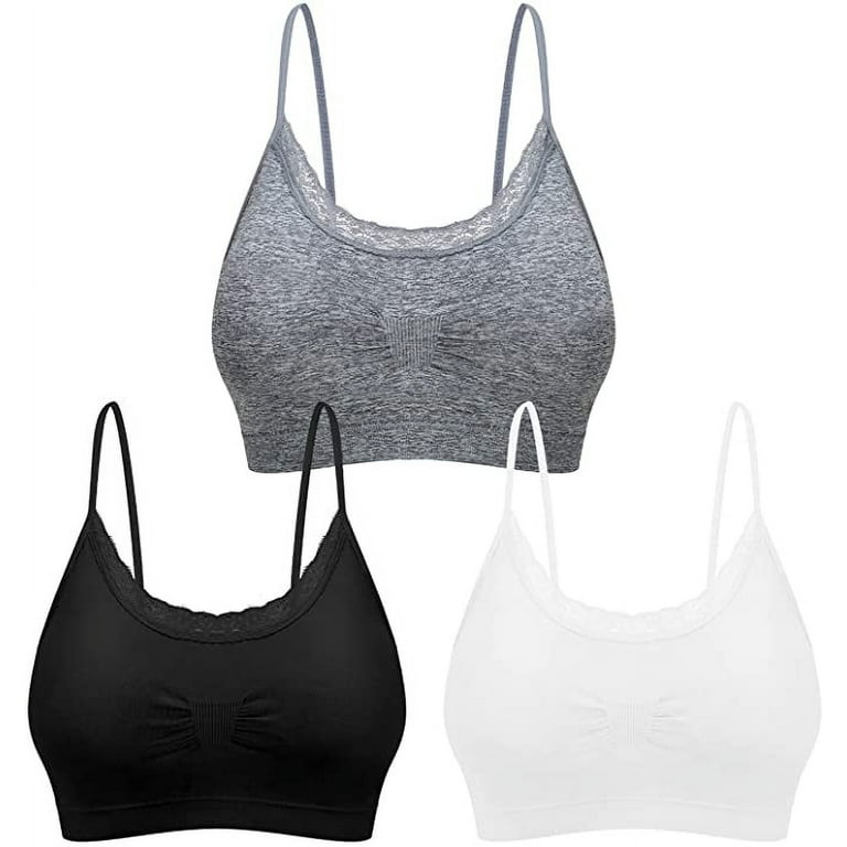 3 Pack sports bras for women Lace Padded Sports Bra Bralettes Tank Tops for  Women Bra A-L