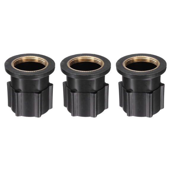 3 PackFaucet Nut Fixed Base, ID 1.18" x H 1.85" Plastic Fixing Nut Tap Fastener, Fixed Faucet Assembly for Kitchen and Bathroom, Black