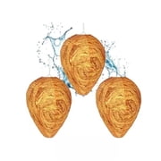 3 PackHanging Fake Wasp Nest for Wasps Hornets, Patio, Home, Garden, Porch, Outdoor Waterproof Yellow Hornet Decoys