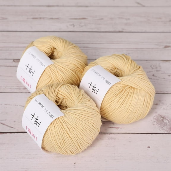 3 Packages of 100g/3.52oz (Per Skein 50g/162yds),Fine Weight Knitted and Crocheted Cotton Yarn, 100% Long Staple Cotton Yarn,Baby Sports